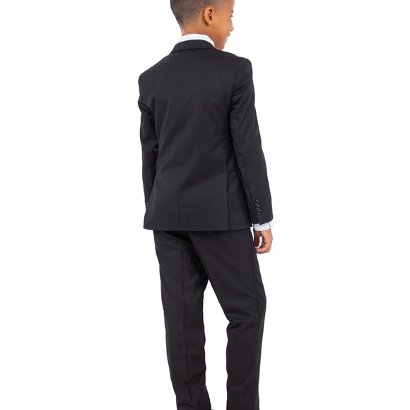 Perry Ellis Slim Fit Boys Suit 4-Piece Set Size 8 Black Missing The Pants - Picture 4 of 16